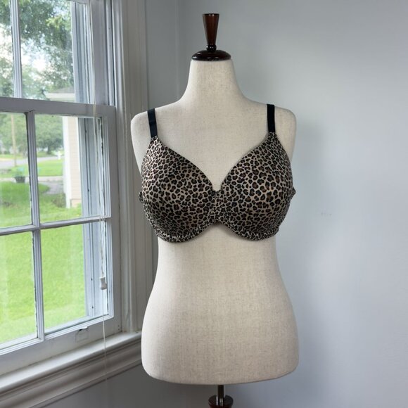 Auden The Superstar Bra Cheetah Print Tshirt Bra 42D Lightly Lined Underwired - Picture 1 of 6